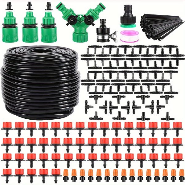200pcs 164ft Drip Irrigation Kit - Automatic Garden Watering System with 1/4